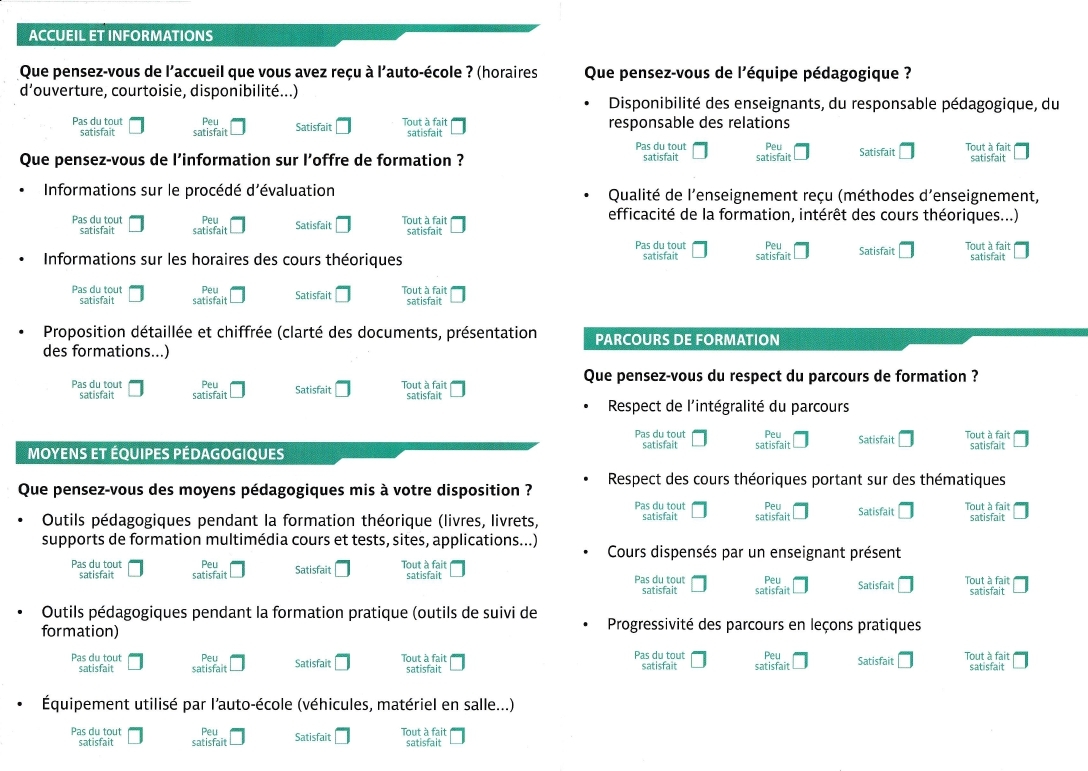 Questionnaire De Satisfaction